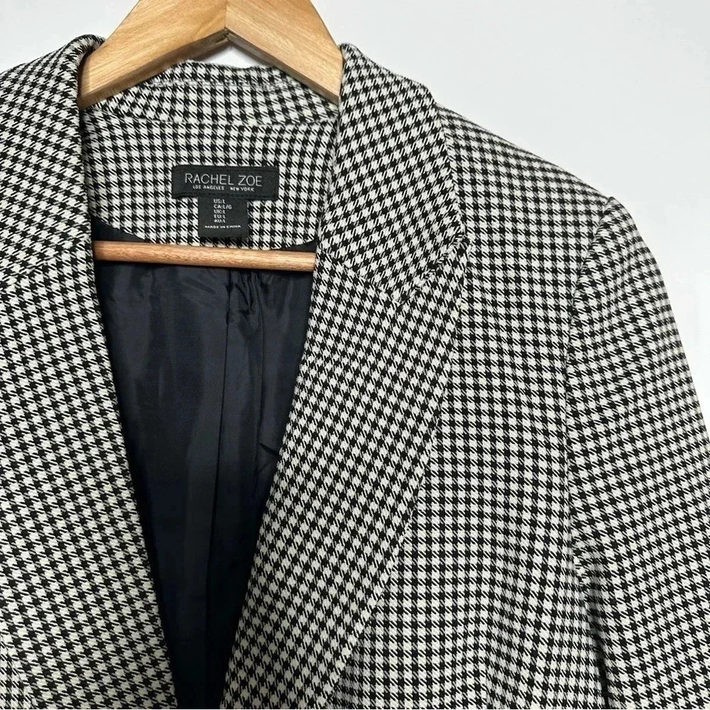 Rachel Zoe Houndstooth One Button Blazer Size Large - Picture 2 of 9